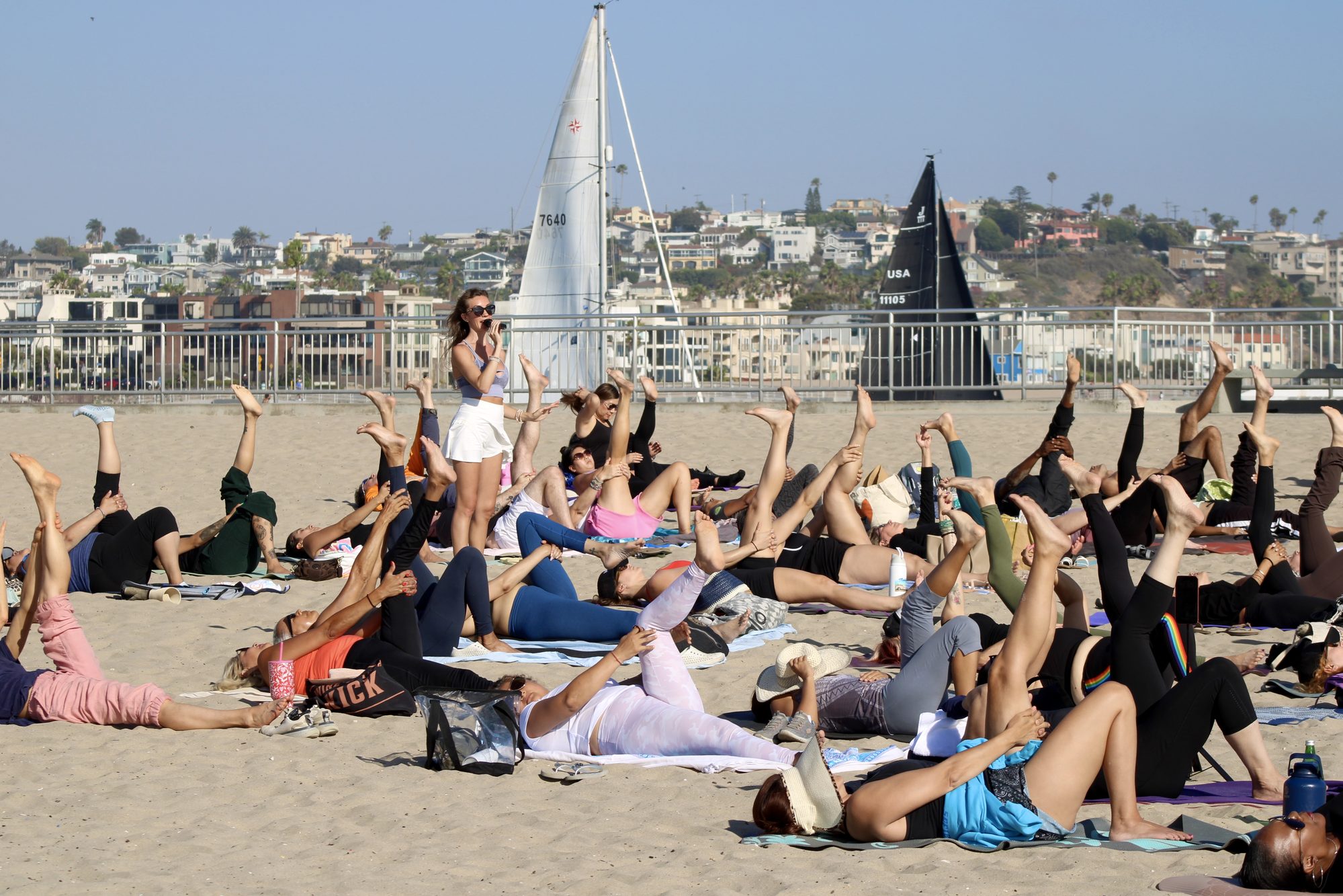 EDM Yoga class in session
